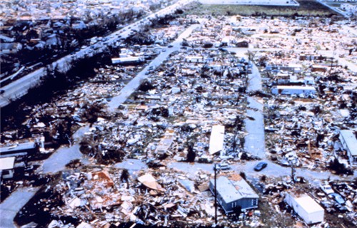 image of debris that used to be mobile homes